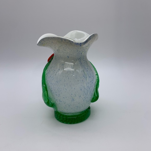 CELEBRATIONS Vtg. Handcrafted Seed Glass Speckled Vase 6” With 3-D Poppy Flower - Picture 4 of 12